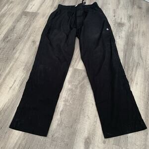 Chef Works Pants Mens Small Black Pull-On Elastic Waist Drawstring Uniform Work
